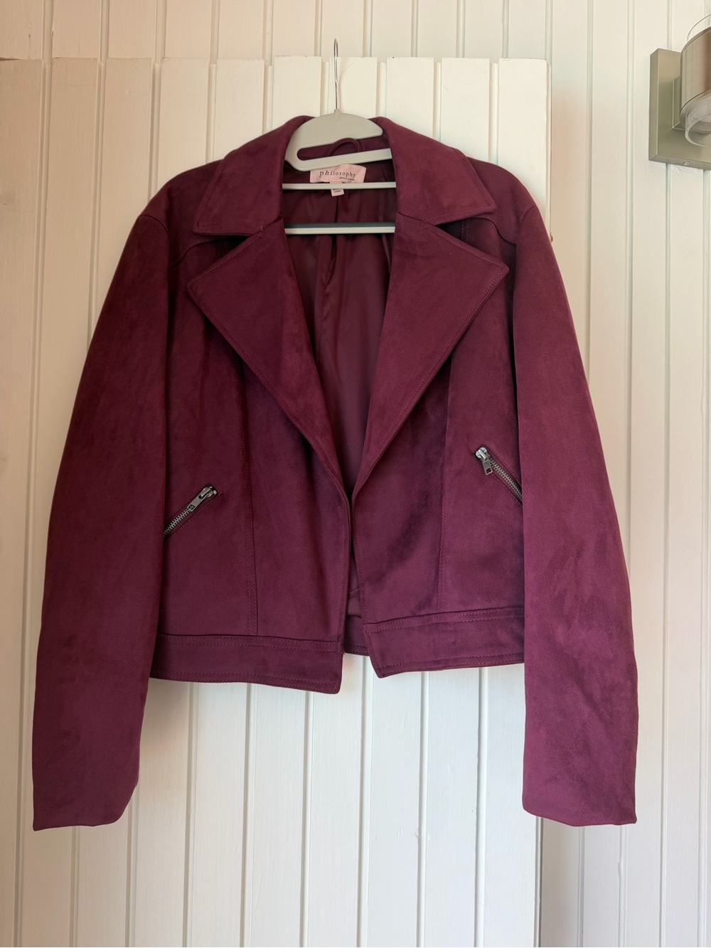 Philosophy Cabernet Faux Suede Jacket